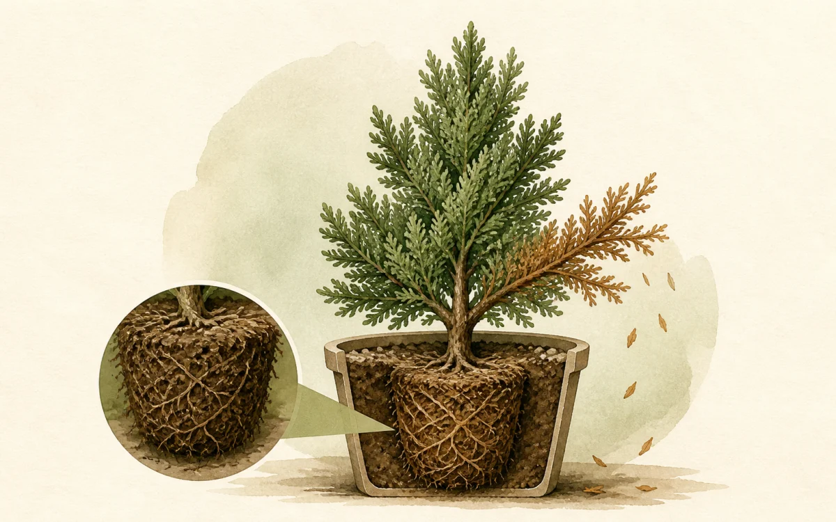 為什麼松柏類植物，常常短時間內突然枯萎？