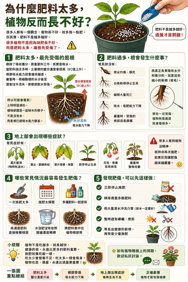為什麼肥料太多，植物反而長不好？
