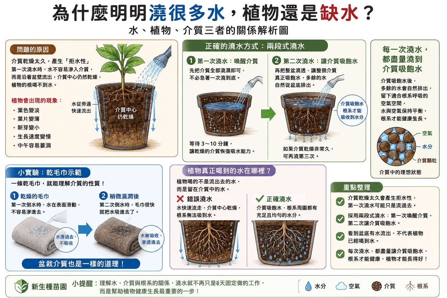 為什麼明明澆很多水,植物還是缺水?